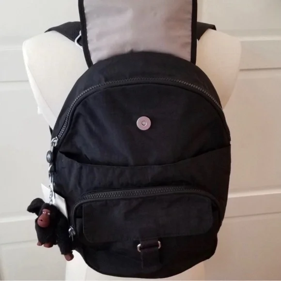 Kipling Queenie Backpack Black Tonal School Travel Gym NWT - Picture 5 of 11